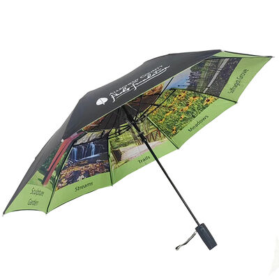 2 Folded Automatic Compact Travel Umbrella 112cm Arc Diameter 44cm Folded Length