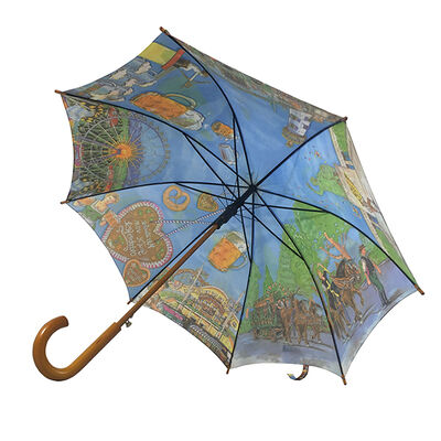 8 Ribs 48 Inch Wooden Handle Umbrellas 210T Pongee Canopy For Promotion