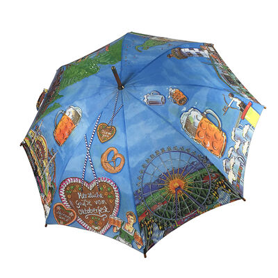 8 Ribs 48 Inch Wooden Handle Umbrellas 210T Pongee Canopy For Promotion