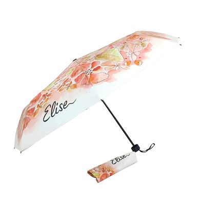 Full-color Printed Compact Umbrella with 42-inch Canopy and 190T Pongee Fabric