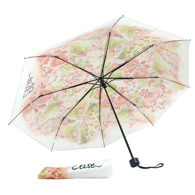 Full-color Printed Compact Umbrella with 42-inch Canopy and 190T Pongee Fabric