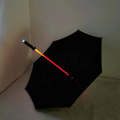 46 Inch 8 Ribs Luminous Umbrella With Built In Flashlight 210T Pongee Canopy Umbrella