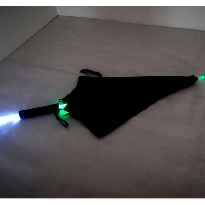 46 Inch 8 Ribs Luminous Umbrella With Built In Flashlight 210T Pongee Canopy Umbrella