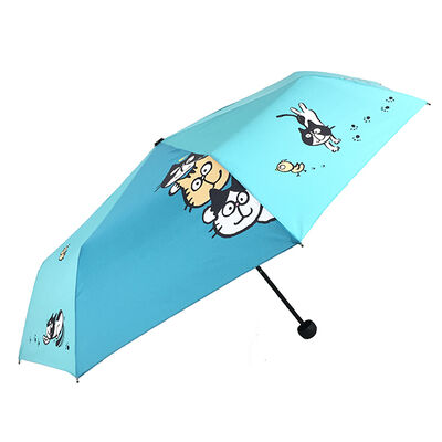 Lightweight Steel Frame 3 Foldable Umbrella With 98cm Open Diameter 24cm Folded Length