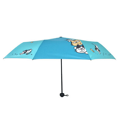 Lightweight Steel Frame 3 Foldable Umbrella With 98cm Open Diameter 24cm Folded Length
