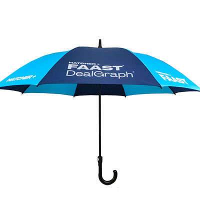 Compact Double Color Umbrella 54 Inch Golf Umbrella With Hook Handle