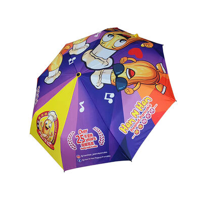 Custom Full Color Print 42-inch Canopy Fiberglass Frame Compact Folding Umbrella for Promotional Branding