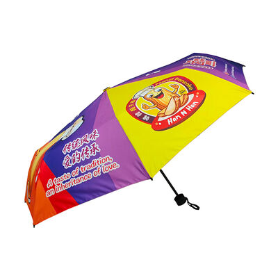 Custom Full Color Print 42-inch Canopy Fiberglass Frame Compact Folding Umbrella for Promotional Branding