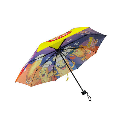 Custom Full Color Print 42-inch Canopy Fiberglass Frame Compact Folding Umbrella for Promotional Branding