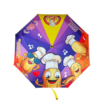 Custom Full Color Print 42-inch Canopy Fiberglass Frame Compact Folding Umbrella for Promotional Branding