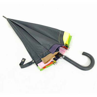 14 Ribs Straight Rainbow Walking Umbrellas With Curved Handle