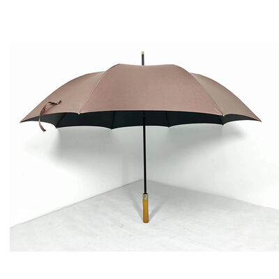 Auto Open Stylish Wooden Handle Umbrellas Sunshade Long Handle Umbrella 62 - 68 Inch