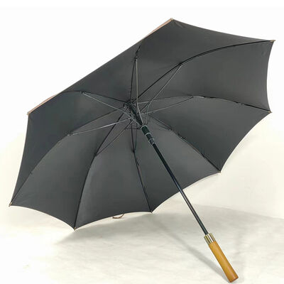 Auto Open Stylish Wooden Handle Umbrellas Sunshade Long Handle Umbrella 62 - 68 Inch