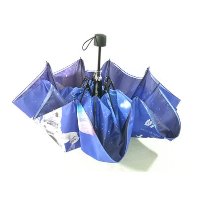 Custom 42-inch Compact Umbrella with UV30+ Protection and Double-Layer Waterproof Canopy for Real Estate Promotions