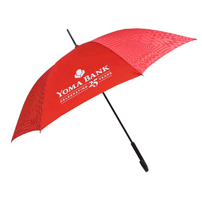 46 Inch Iron Frame Red Automatic Umbrella Custom Logo