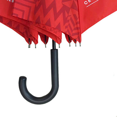 46 Inch Iron Frame Red Automatic Umbrella Custom Logo