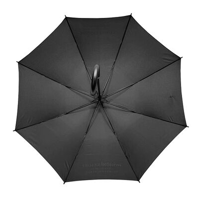 27 Inch  Automatic Black Hotel Straight Umbrella With Curved Handle