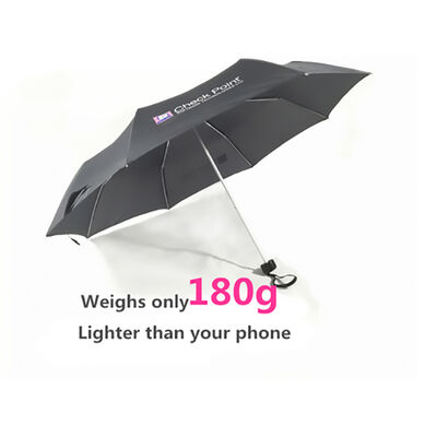 Ultra Lightweight Grey Promotional Umbrellas 180g Aluminum Frame