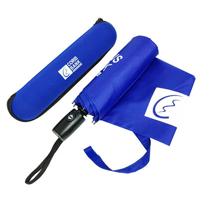 Custom Zippered Case Folding Travel Umbrella With Logo Printing