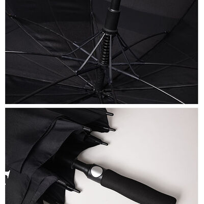 Black Ventilated Automatic Golf Umbrella 130cm Wind Resistant Umbrella