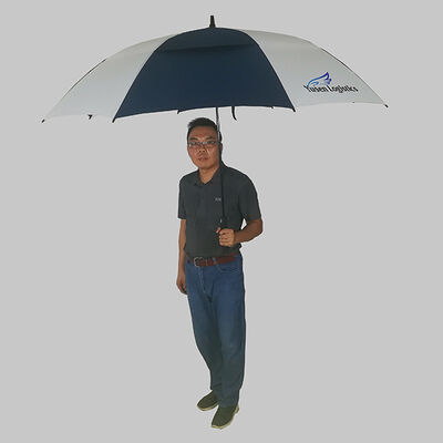68" Large Double Canopy Umbrella Advertising Hurricane Proof Umbrella Mesh Inside