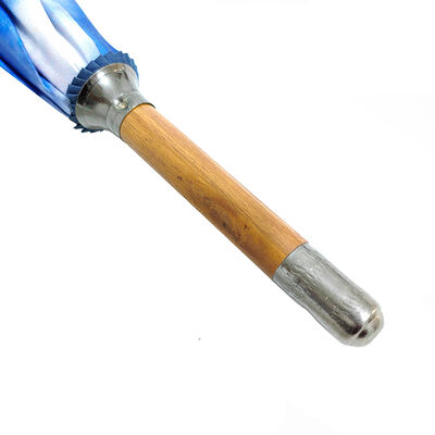 46 Inch Auto Open Wooden Handle Umbrella With European Scenery Print