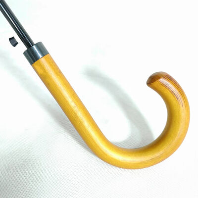 46 Inch  Outdoor Straight Umbrella With Wooden Handle Fiberglass Frame Umbrella