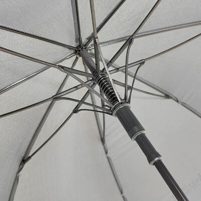 46 Inch  Outdoor Straight Umbrella With Wooden Handle Fiberglass Frame Umbrella