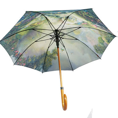 Auto Open Wooden Handle Umbrellas Windproof Dream Forest Magic Umbrella