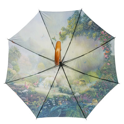 Auto Open Wooden Handle Umbrellas Windproof Dream Forest Magic Umbrella