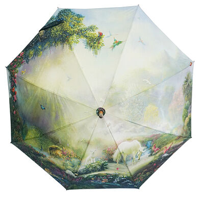 Auto Open Wooden Handle Umbrellas Windproof Dream Forest Magic Umbrella