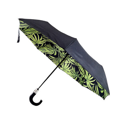 42 Inch Double Canopy Folding Umbrella Wooden Handle Automatic Opening And Closing Umbrella