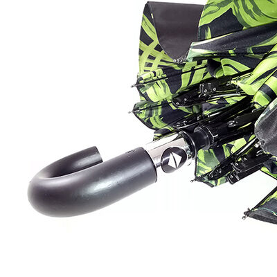 42 Inch Double Canopy Folding Umbrella Wooden Handle Automatic Opening And Closing Umbrella