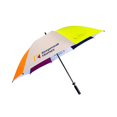 Manual Open Golf Umbrellas Windproof Fiberglass Frame Umbrellas
