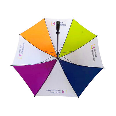 Manual Open Golf Umbrellas Windproof Fiberglass Frame Umbrellas