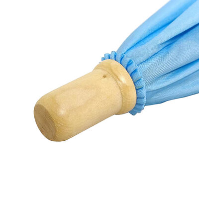Kid's umbrella Safe Mini Wooden Handle Umbrellas 17" Push Pull