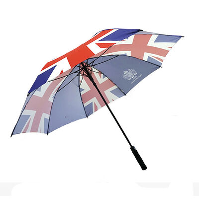 130cm Golf Umbrella with Union Jack Logo Print and Fiberglass Frame for Promotional Custom Umbrella Use