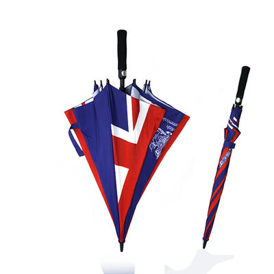 130cm Golf Umbrella with Union Jack Logo Print and Fiberglass Frame for Promotional Custom Umbrella Use