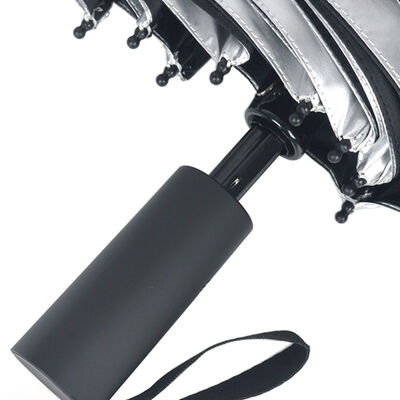 Titanium Silver All Weather Folding Umbrella UV50+ Sun Rain Protection Umbrella