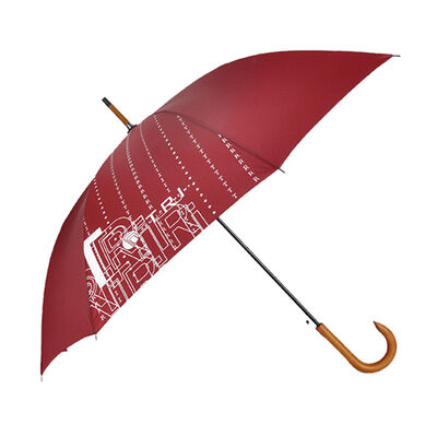Engraved Logo Elegant Wooden Handle Umbrella Solid Wood Curved Handle Umbrella
