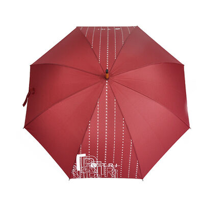 Engraved Logo Elegant Wooden Handle Umbrella Solid Wood Curved Handle Umbrella