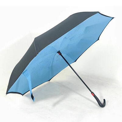 Light Blue Double Layer Reverse Umbrellas 105cm Auto Open Close Inverted Umbrella