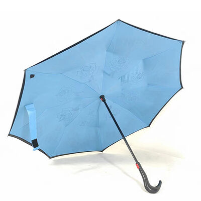 Light Blue Double Layer Reverse Umbrellas 105cm Auto Open Close Inverted Umbrella