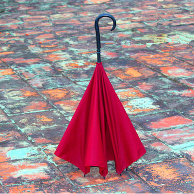 Single Layer Reverse Umbrellas Waterproof Polyester Manual Open Umbrella