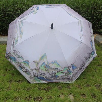 Full Color Printed Reverse Umbrellas Chinese Style All Weather Protection