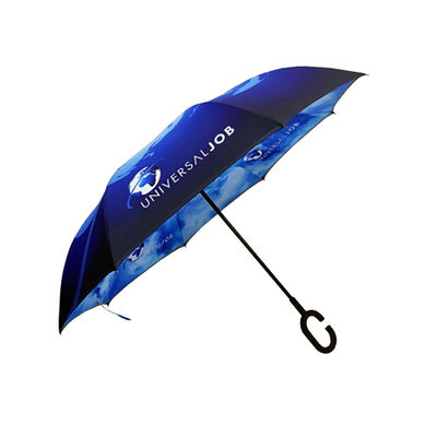 Sublimation Printing Inside Out Umbrellas Promotional Event Umbrella With C Handle