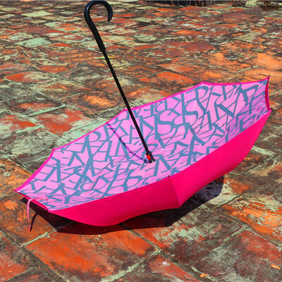 Manual Open Promotional Reverse Umbrellas Double Layer Windproof Umbrella