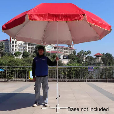 9 Feet Windproof Beach Umbrella Fibergalsss Frame Weatherproof Umbrella