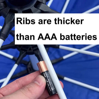 9 Feet Windproof Beach Umbrella Fibergalsss Frame Weatherproof Umbrella