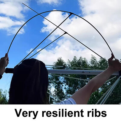 9 Feet Windproof Beach Umbrella Fibergalsss Frame Weatherproof Umbrella